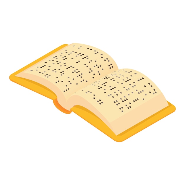 Vector icono de libro en braille para ciegos en estilo de dibujos animados aislado sobre fondo blanco ilustración vectorial de símbolos de lectura