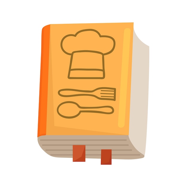 El icono del libro de cocina, el clipart, el avatar, el logotipo, la ilustración vectorial aislada.