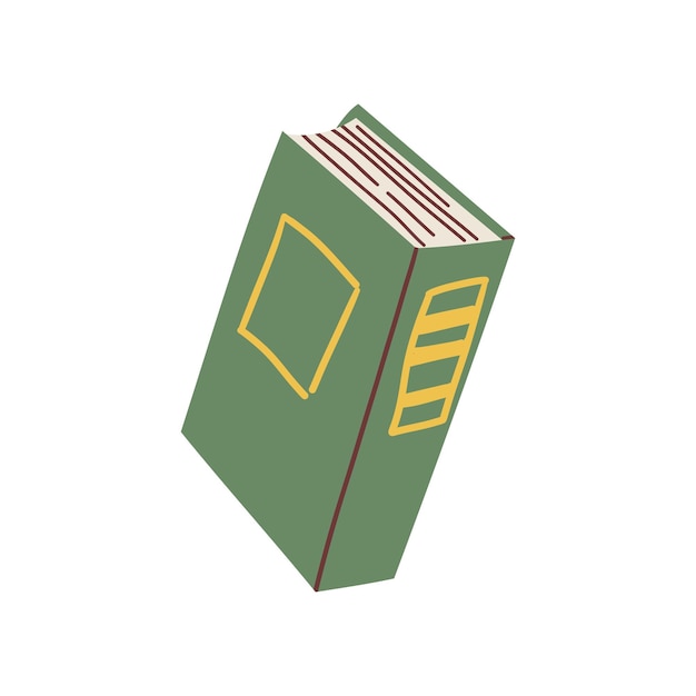 Icono de libro colorido lindo Libro abierto o cerrado Tema educativo literatura científica y de ficción Ilustración vectorial aislada en fondo blanco para diseño web diseño de banner de redes sociales o tarjeta