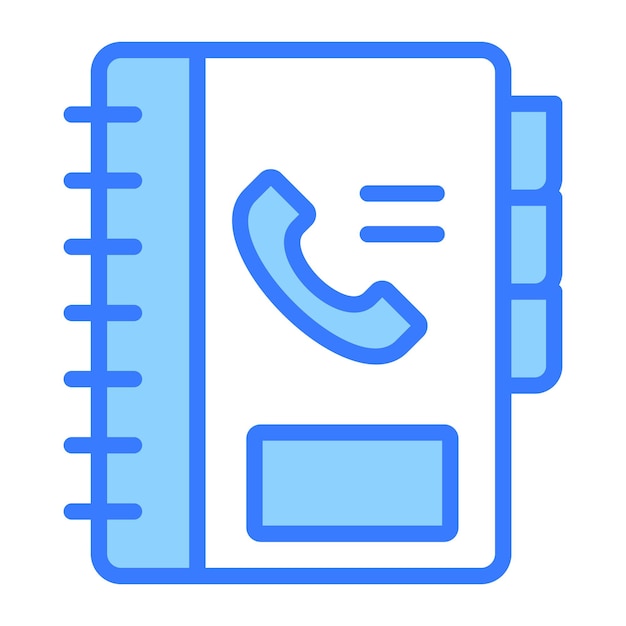 El icono del libro de contactos representa una libreta de direcciones digital o un directorio utilizado para almacenar y organizar