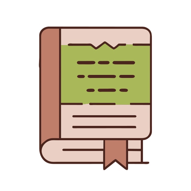 icono de libro con contorno de colores