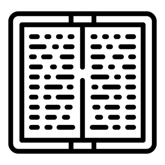 Icono de libro para discapacitados vector de contorno educación escolar aprendizaje niño