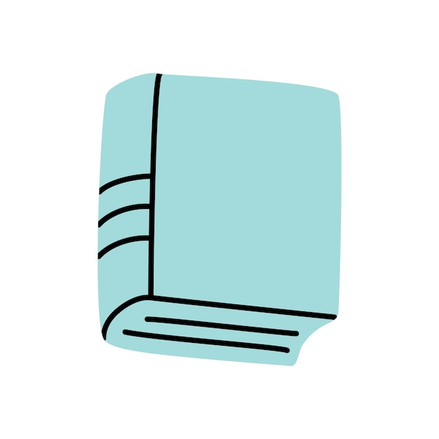 Icono de libro de Doodle dibujado a mano en un símbolo de conocimiento de estilo minimalista