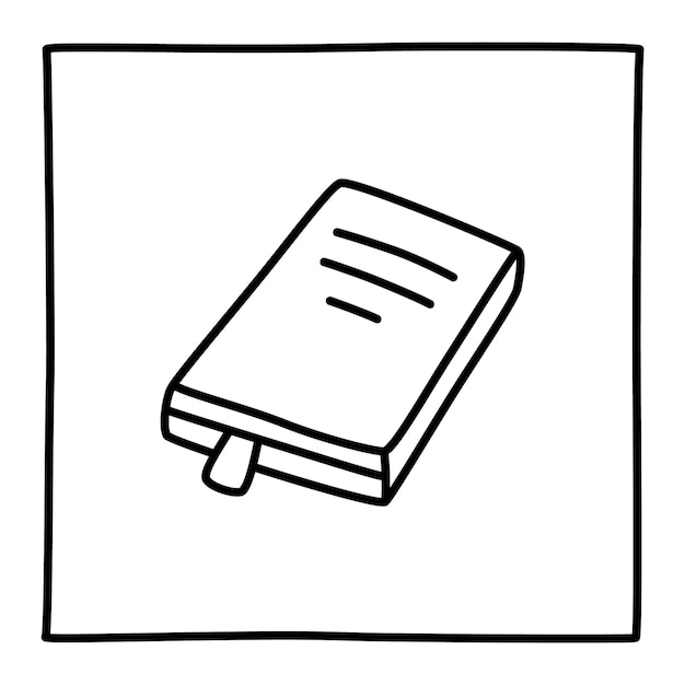 Icono de libro de Doodle con marcador dibujado a mano libre