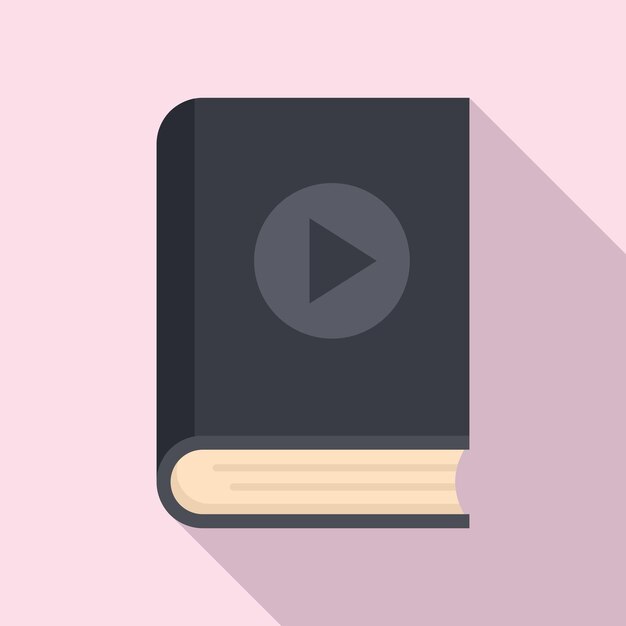 Icono de libro de edición de video vector plano Audio educación Foto aprender