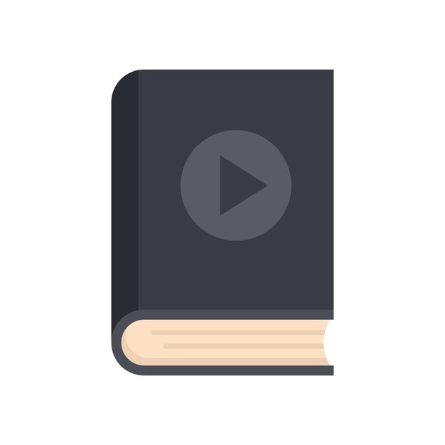 Icono de libro de edición de video vector plano Educación de audio Foto aprender aislado