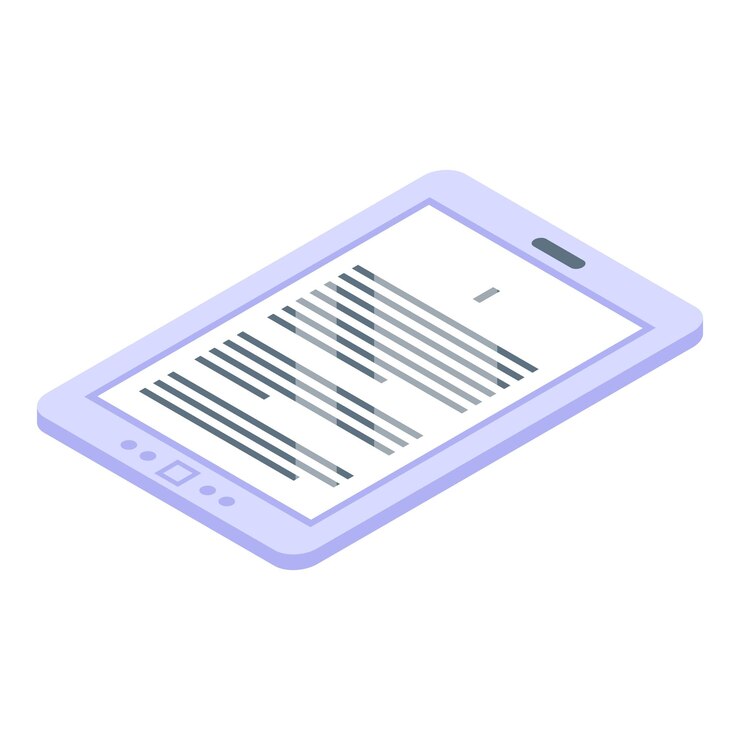 Vector icono de libro electrónico de aprendizaje isométrico del icono de vector de libro electrónico de aprendizaje para diseño web aislado sobre fondo blanco