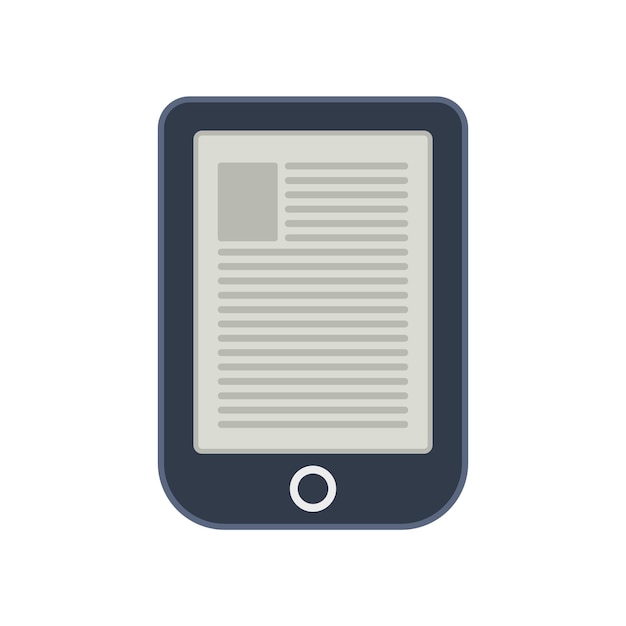 Icono de libro electrónico digital Ilustración plana del icono de vector de libro electrónico digital aislado sobre fondo blanco