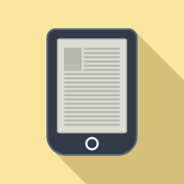 Icono de libro electrónico digital Ilustración plana del icono de vector de libro electrónico digital para diseño web