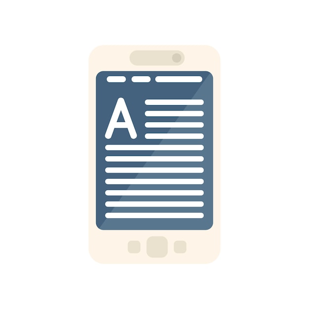 Icono de libro electrónico de Internet vector plano Conocimiento digital Biblioteca de libros aislada