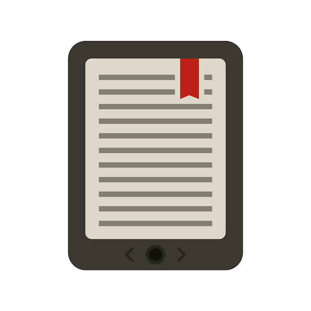 Vector icono de libro electrónico móvil ilustración plana del icono de vector de libro electrónico móvil aislado sobre fondo blanco