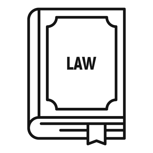 Icono de libro de leyes icono de vector de libro de leyes de esquema para diseño web aislado sobre fondo blanco