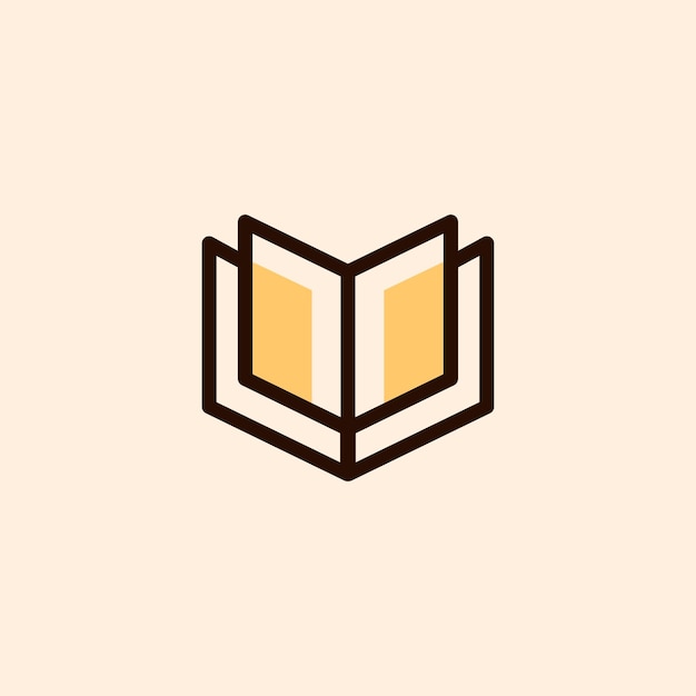 icono del libro Libro abierto Logo Educación Diseño vectorial plano