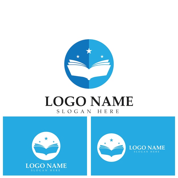 Icono de libro Logo Educación Diseño de vectores planos