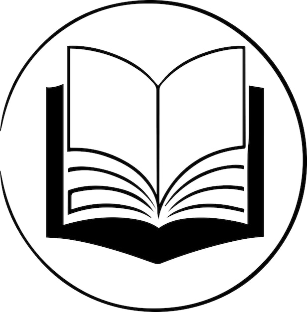 El ícono del libro, el logotipo, la ilustración vectorial, el color negro, el mínimo.