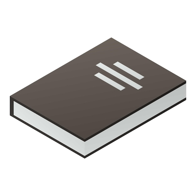 Icono de libro negro Isométrico del icono de vector de libro negro para diseño web aislado sobre fondo blanco