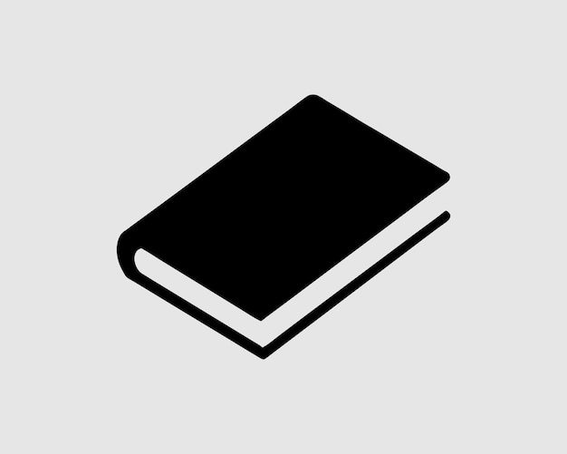 icono de libro negro sobre fondo gris claro