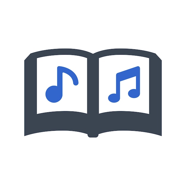 El icono del libro de notas musicales