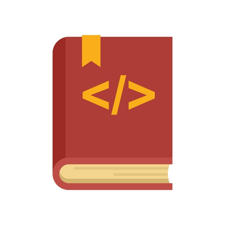 Vector icono de libro de programación vector plano educación en línea formación de estudio aislado
