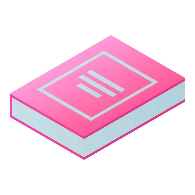 Icono de libro rosa Isométrico del icono de vector de libro rosa para diseño web aislado sobre fondo blanco