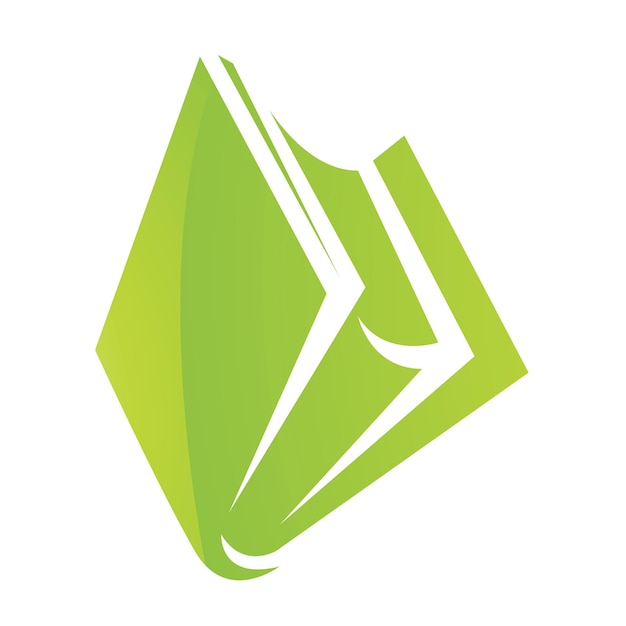 Icono de libro simplista brillante verde