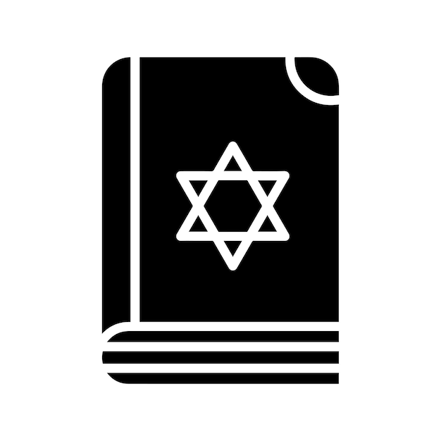 Icono del libro Tanakh aislado sobre un fondo blanco