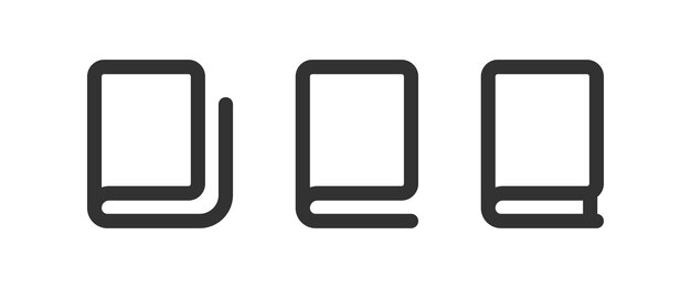 Icono de libro Vector de contorno de literatura Estudio de educación Leer librería de biblioteca