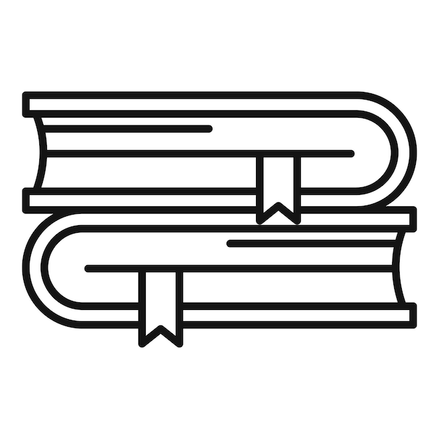 Icono de libros de estudio de lengua extranjera Contorno de libros de estudio de lengua extranjera icono vectorial para diseño web aislado sobre fondo blanco