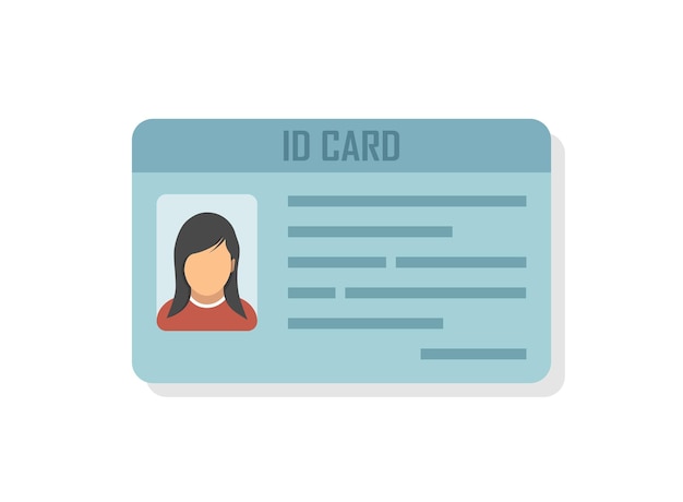 Icono de licencia de conducir en estilo plano Ilustración vectorial de documento de identificación en un fondo aislado Concepto de negocio de cartel de perfil