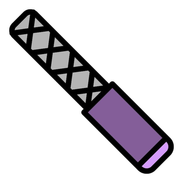 Icono de lima de uñas contorno lima de uñas vector icono color plano aislado