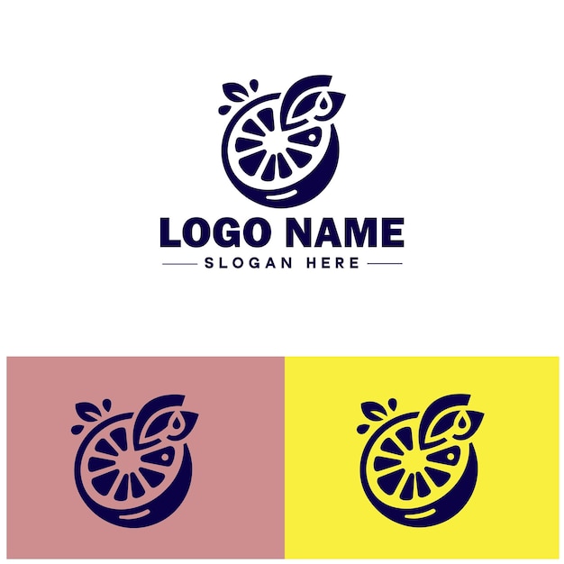 icono de limón Citron Lime Fruta amarilla logotipo plano signo símbolo vector editable