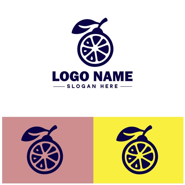 Icono de limón citron lime fruta amarilla logotipo plano signo símbolo vector editable