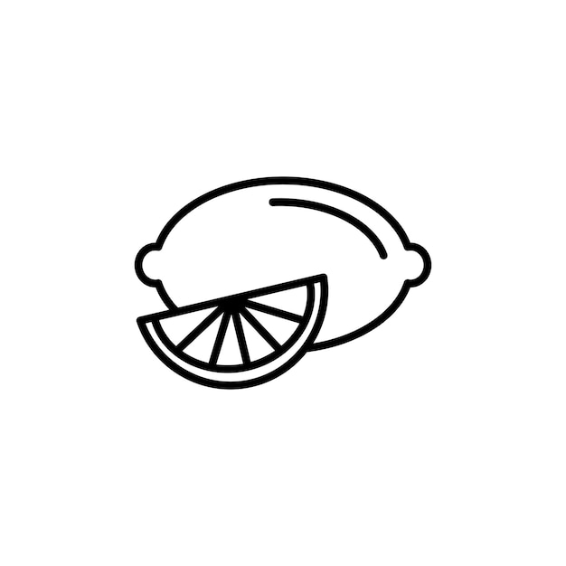 Icono de limón conjunto simple de limonada símbolo vectorial de cítricos frescos signo de ácido cítrico icono de frutas de limón en estilo relleno y delineado