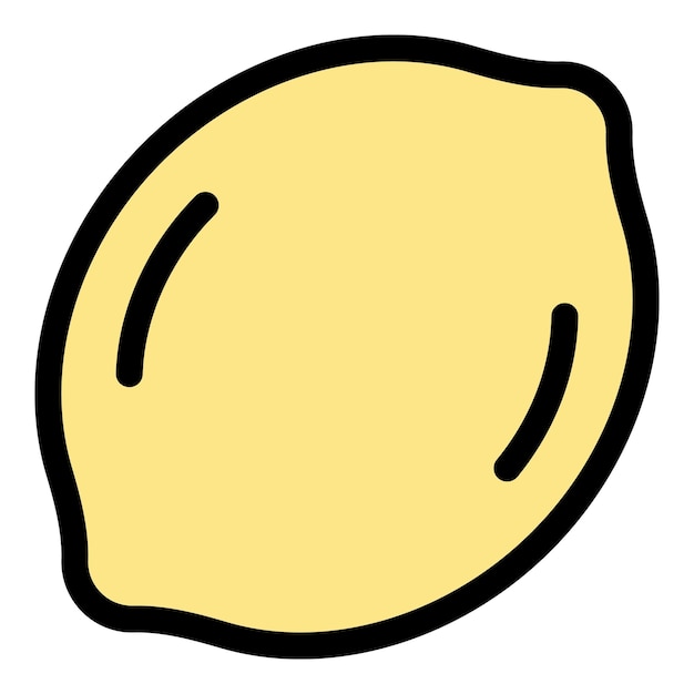Icono de limón entero Contorno de todo el icono vectorial de limón color plano aislado