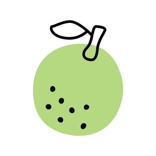 Icono de limón o limón de cítricos dibujado a mano en un estilo minimalista moderno