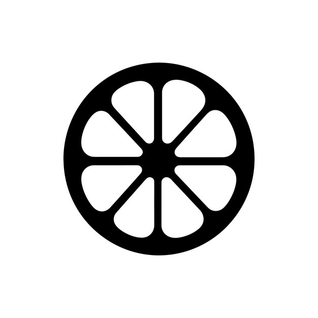 Icono de limón en rodajas aislado en fondo blanco