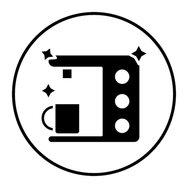 Icono de limpieza de la cafetera