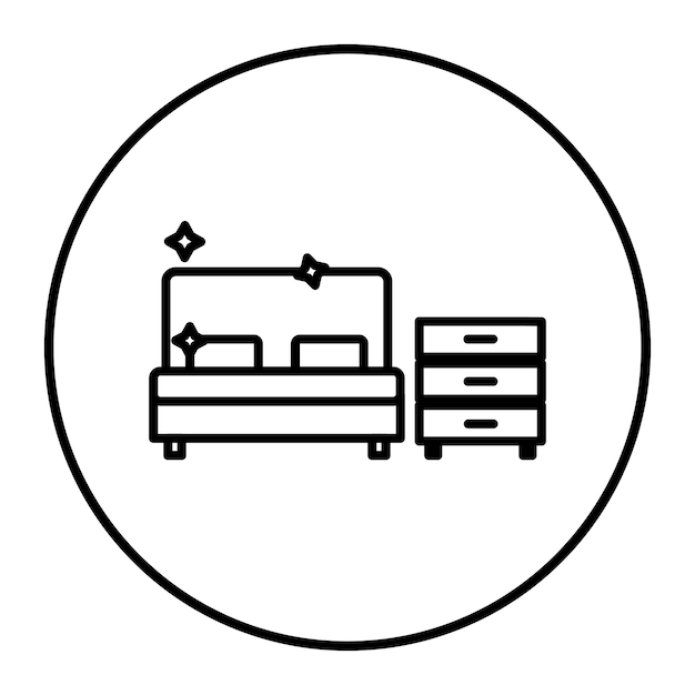 El icono de limpieza de la sala de estar