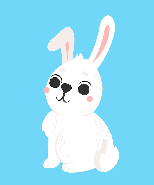 icono, de, lindo, conejo, en, caricatura, estilo, conejito, mascota, silueta, liebre, y, conejo, colorido, ilustración, para, libro infantil, postales, y, carteles