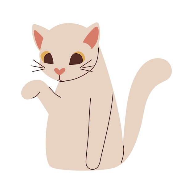 El icono de un lindo gatito animal aislado