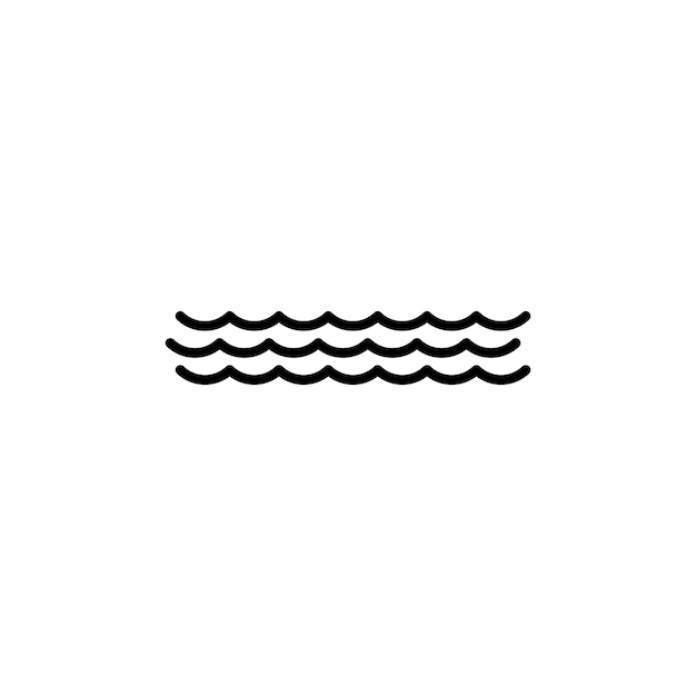 Icono de línea de agua aislado en fondo blanco