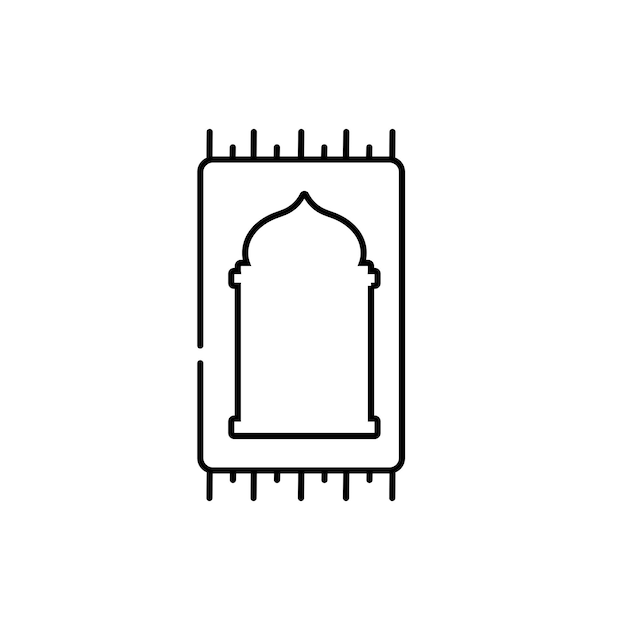 Icono de línea de alfombra de oración