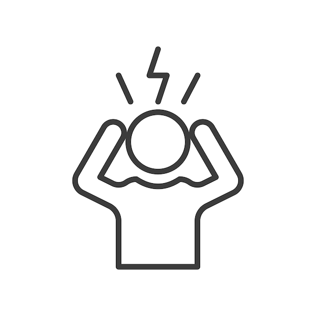 El icono de la línea de ansiedad aislado en fondo blanco