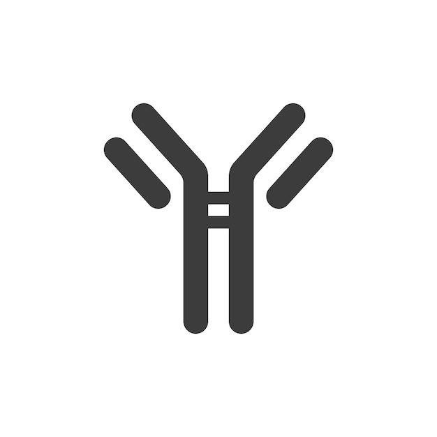Icono de línea de anticuerpos aislado en fondo blanco