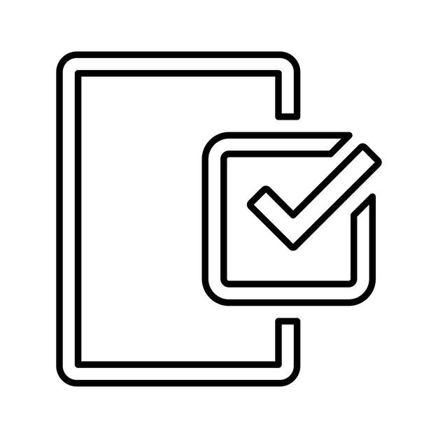 Icono de la línea de aprobación del documento Vector de esquema
