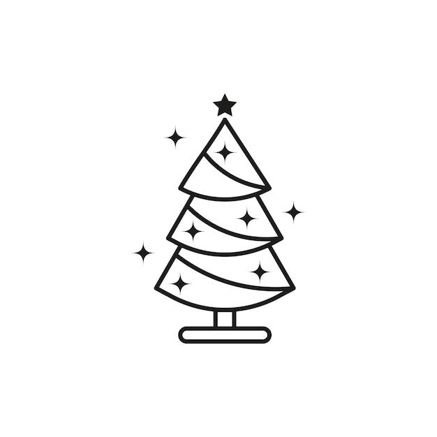 Icono de la línea del árbol de Navidad Ilustración vectorial EPS 10