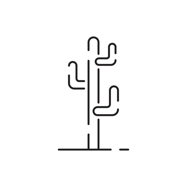 Icono de línea de árbol Símbolo de belleza natural Contorno vectorial de árbol aislado en fondo blanco Colección de señales planas de árboles de parques y jardines forestales