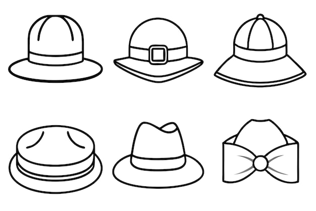 El icono de la línea de arte del sombrero es muy detallado
