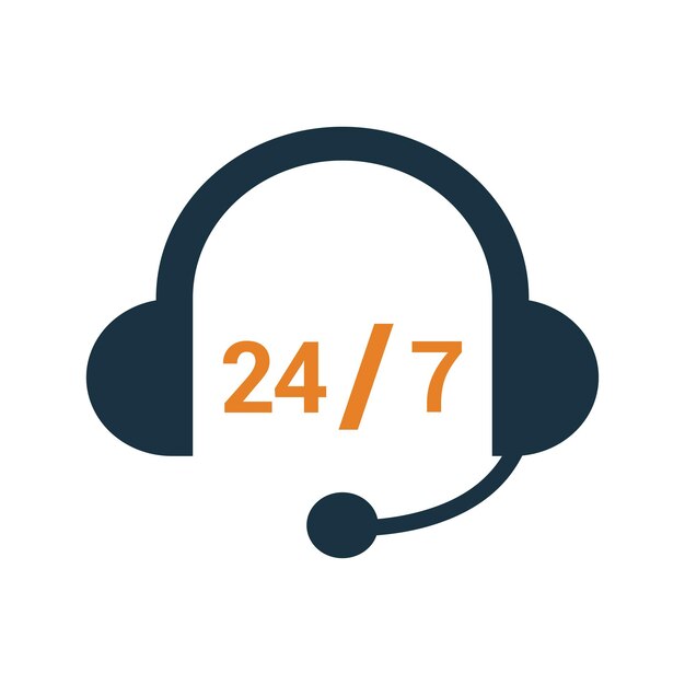 El icono de la línea de ayuda 247