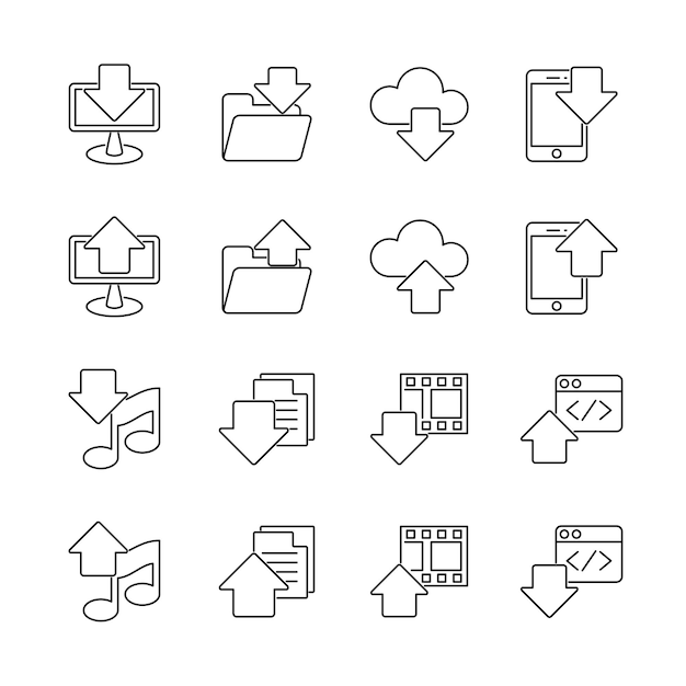 Icono de línea básica para la interfaz de usuario y el alojamiento web